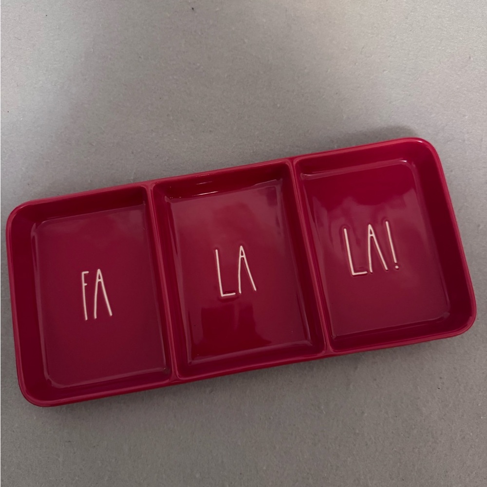 ❌ SOLD ❌ Rae Dunn Red Divided hors D'oeuvres / Appetizer Tray